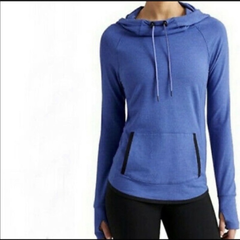 Athleta Sentry Blue Cowl Neck Hoodie size medium